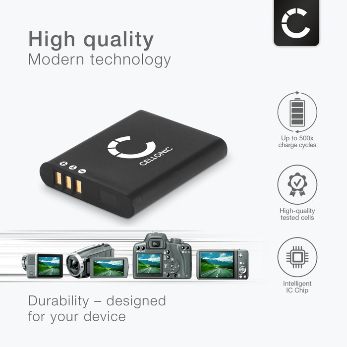 Batteria Ricambio NP-60 1000mAh per Olympus | Li-Ion 3,7V T6 Power Nera