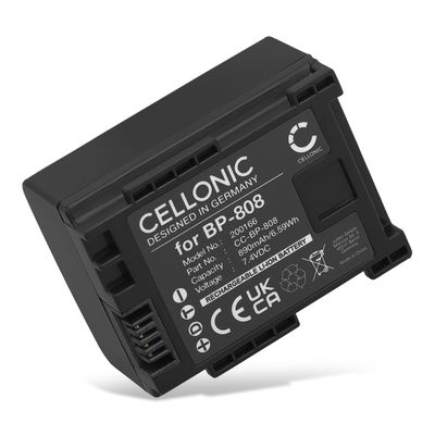 Batterie pour Canon Legria FS22 FS200 FS100 FS19 FS306 HFG25 HF200 FS21 BP-808 890mAh de CELLONIC