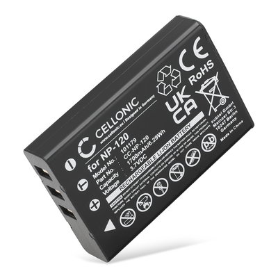 Batterie pour Pentax Optio MX, 750Z, 450, 550, 555, MX4, D-LI7 1700mAh de CELLONIC