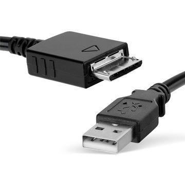 USB Kabel für Sony Walkman NW-A55L NWZ-ZX2, NWZ-A15, -A10, NWZ-A816, -A818, NWZ-E858, NWZ-ZX1, -ZX100 MP3 Player und Abspielgeräte - Ladekabel 1m 1A PVC Datenkabel schwarz