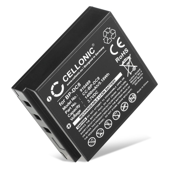 Battery for Leica X Typ 113, Leica X1, Leica X2, Leica X Vario, Leica XE, BP-DC8, 1400mAh from CELLONIC