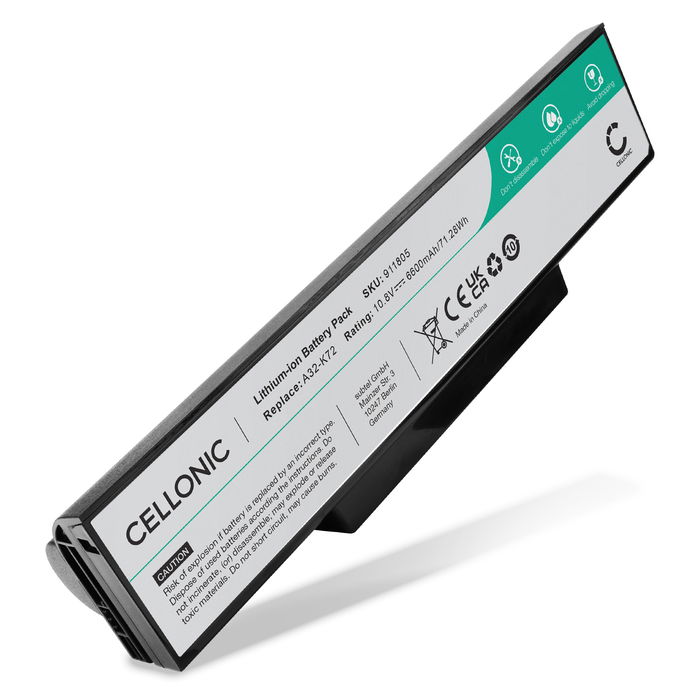 ASUS A73S Akku 6600mAh Ersatzakku Batterie von subtel