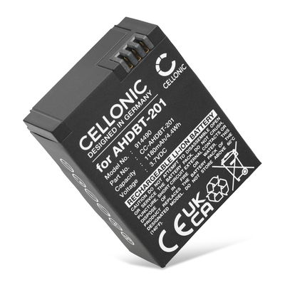 Batterie 1180mAh pour appareil photo GoPro Hero 3 / Hero 3plus / Hero 3+ - Remplacement modèle AHDBT-201 AHDBT-301 AHDBT-302