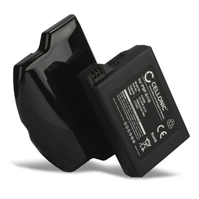 Batteria di ricambio PSP-S110 per Sony PSP Slim & Lite (PSP-2000 / PSP-2004) / PSP Brite (PSP-3000 / PSP-3004) XXL capacità: 1800mAh + coperchio compatibile CELLONIC di lunga durata