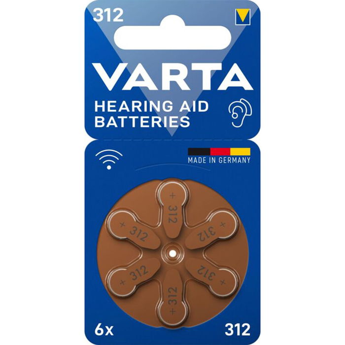 Varta HA312 (PR41 / 312) Batterie per Apparecchi Acustici – x6