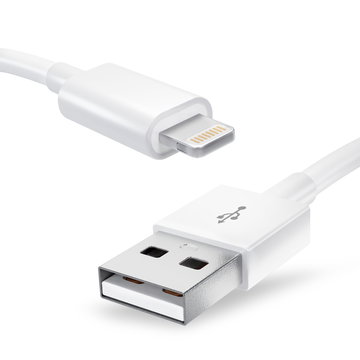 Câble Lightning 8 Pin de 1m pour montre Apple iPhone 14, 13, 12, 11, X, XS, XR, 8, 7, SE data et charge blanc en