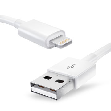 Lightning 8 Pin Kabel für Apple iPhone 14, 13, 12, 11, X, XS, XR, 8, 7, SE Handy Ladekabel - 1m weiß - Datenkabel für Smartphone