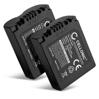 2x Akku für Panasonic DMC-FZ18, DMC-FZ28, DMC-FZ30, DMC-FZ38, DMC-FZ50, CGR-S006 CGA-S006, DMW-BMA7 (750mAh, 7.4V) von CELLONIC