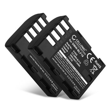 2x Batteria per Panasonic Lumix DC-GH5, Lumix DMC-GH4, Lumix DMC-GH3, Lumix DMC-GH4R, DMW-BLF19 DMW-BLF19 DMW-BLF19E DMW-BLF19PP (1600mAh, 7.4V) marca CELLONIC