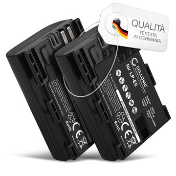 2x Batteria LP-E6 LP-E6N per fotocamera Canon EOS 5D Mark II III IV EOS 5DS R EOS 60D 60Da 6D Mark II EOS 70D EOS 7D Mark II EOS 80D EOS R Affidabile ricambio da 2000mAh, marca CELLONIC