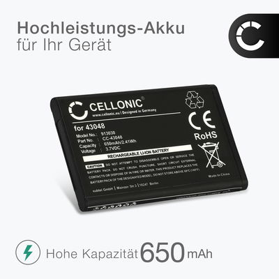 2x 043048,C0487,SV20405855 Ersatz Akku für Swissvoice ePure / ePure fulleco DUO - Telefon Ersatzakku - 650mAh Telefonakku, wiederaufladbare Batterie