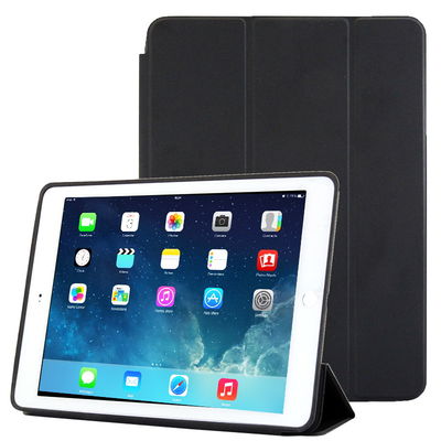 Flip Cover Tablethülle für iPad Air 2 (Wake / Sleep) Tablet Schutzhülle mit Bumper und Ständer / Stankfunktion - Kunststoff schwarz Bookstyle Case Klapphülle faltbar - Touchpad Tasche / Hülle