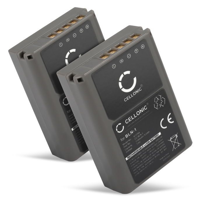 2x Olympus BLN-1 Batteria da 1140mAh marcata CELLONIC
