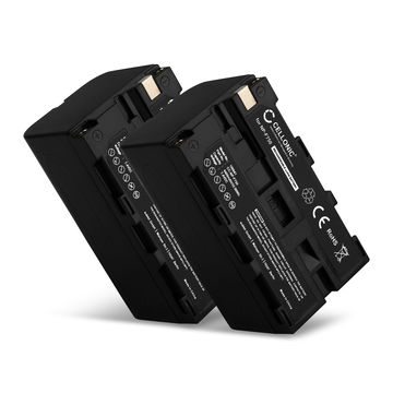 2x Batteria NP-F750 NP-F570 NP-F960 NP-F970 NP-F330 per fotocamera Sony HXR-MC2500 HXR-NX100 NX5 HDR-FX1 FX7 FX1000 DSR-PD150 PD170 NEX-FS700r HVR-Z1 Affidabile ricambio da 4400mAh, marca CELLONIC