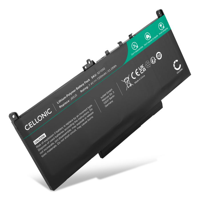 Dell Latitude E7270 Batterie 7.4V 7200mAh de Cellonic