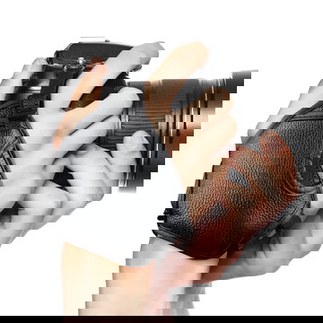 Kamera Handschlaufe für Canon EOS, Panasonic Lumix, Nikon D, Sony Alpha, 25cm, Befestigung: Schraube, Schlaufe, Stativgeweinde - PU Leder Handgurt, Tragegurt