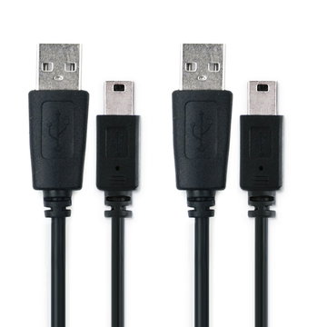 2x Câble Mini USB de 1m pour lecteur MP3 Philips GoGear Vibe SA4VBE04 SA4VBE08 Raga SA4RGA04 Muse SA2MUS SA3MUS transfert de données et charge 1A noir