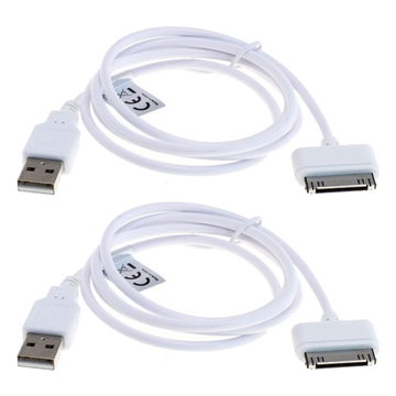 2x USB Kabel für Apple iPod Mini (1. & 2. Gen.) Nano (1. - 6. Gen.) Touch (1. - 4. Gen.) - MA591G MP3 Player und Abspielgeräte - Ladekabel 1m Datenkabel weiß