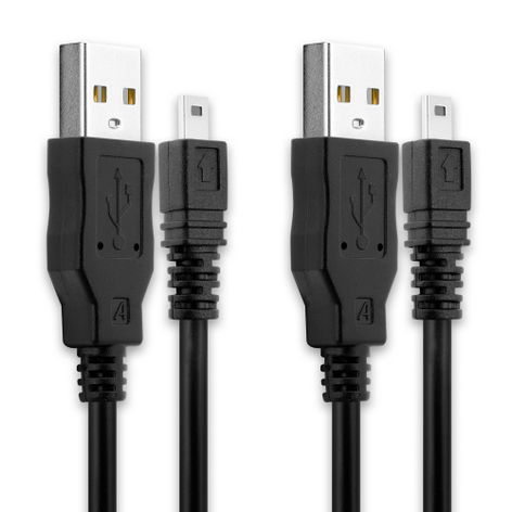 2x Câble Mini USB B 8 broches pour appareil photo / USB A 1.5m CELLONIC Nikon 1 V1; D750; D3300; D5200; D3200; D5300; D5100; Coolpix S3300, B500, A900