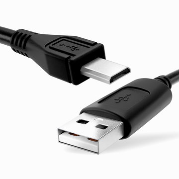 USB-A 2.0 > micro USB (2.0 - lang) - 1A - black - PVC cord - PVC plug - 1m
