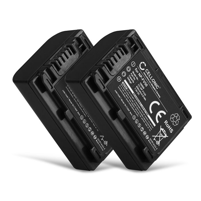 2x Batteria Sony NP-FV50 - 650mAh