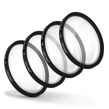 4x Filtres de gros plan Macro pour Canon EF 50mm f/1.8 STM, Canon EF-S 35mm f/2.8 Macro IS STM (Ø 49mm) Filtre Close-Up