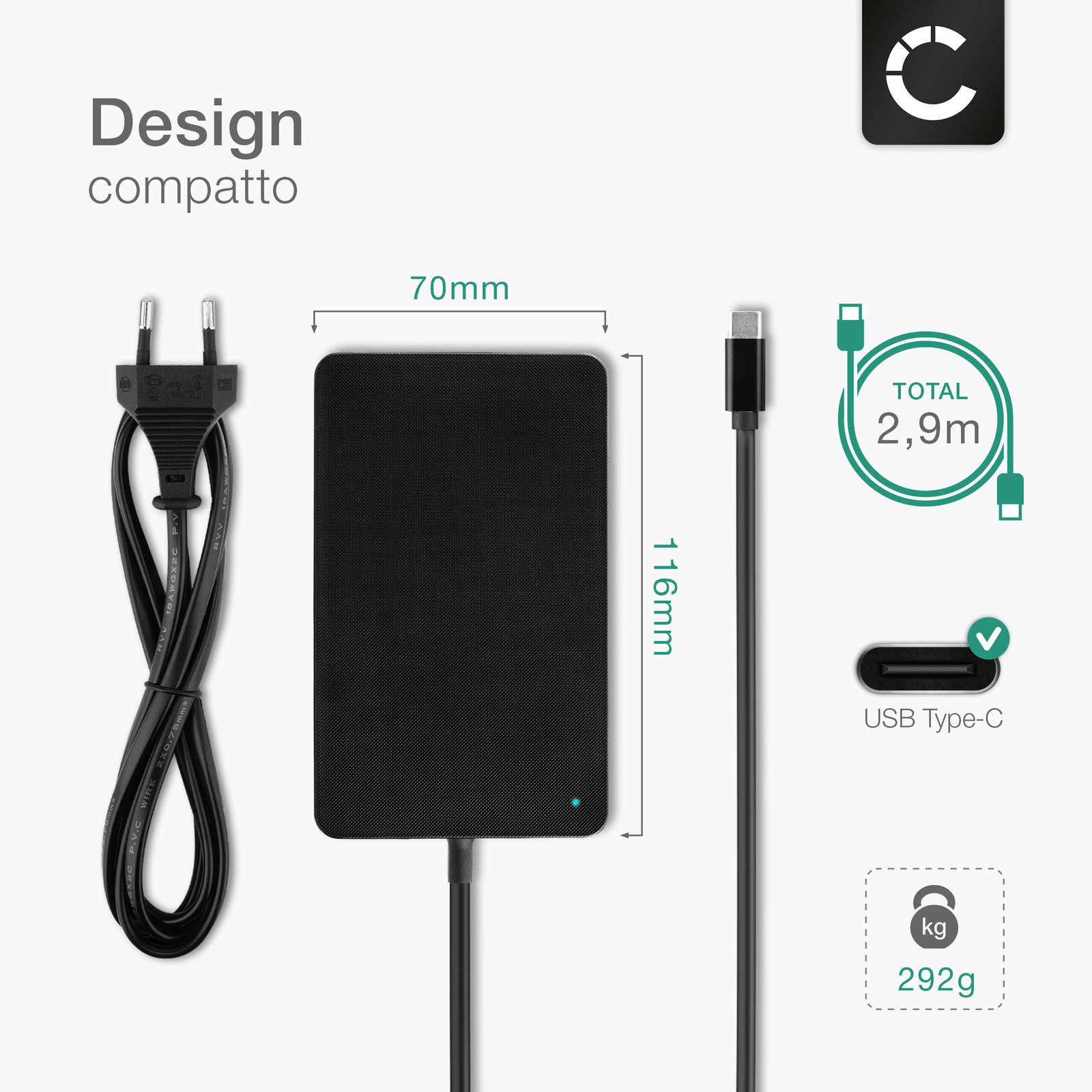 ANTWELON 65W USB C Alientatore Caricabatterie per Lenovo Thinkpad X1