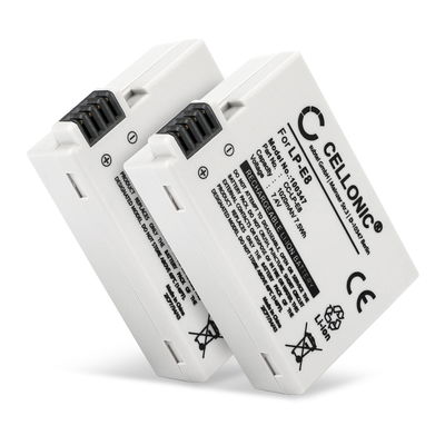 2x Batterie LP-E8 compatibile con Canon EOS 650D EOS 700D EOS 550D e altri modelli, capacità 1020mAh autonomia e lunga durata di vita utile grazie a celle di qualità CELLONIC
