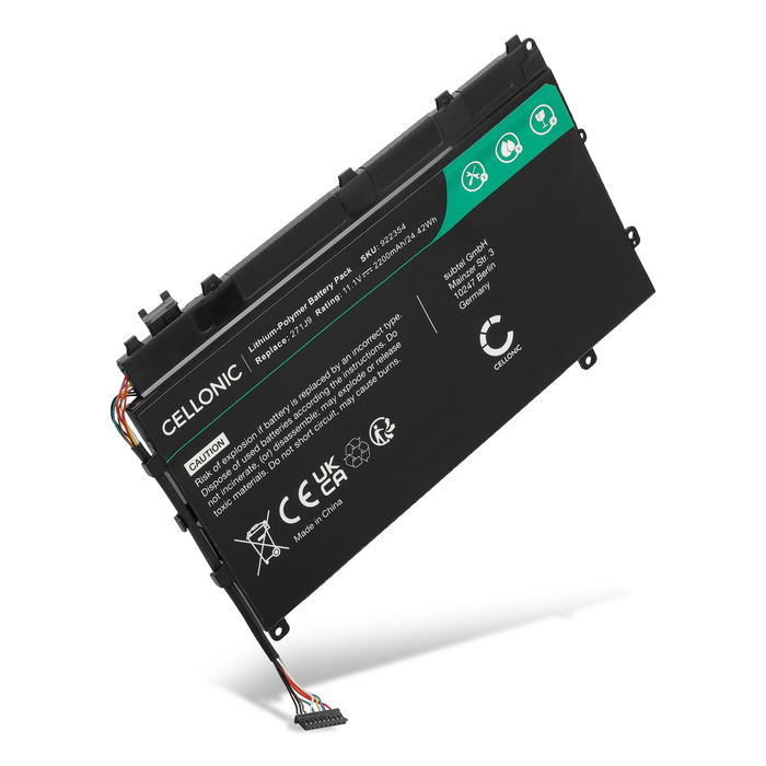 Batterie pour Dell Latitude 13 7350, P58G, 271J9, GWV47, 3WKT0, YX81V 11.1V 2200mAh de CELLONIC