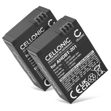 2x Batterie CELLONIC AHDBT-201 AHDBT-301 AHDBT-302 per GoPro Hero 3 Hero 3 White Hero 3 Black Hero 3 Silver Hero 3 + Hero 3+ Hero 3 Plus Affidabile ricambio da 1180mAh