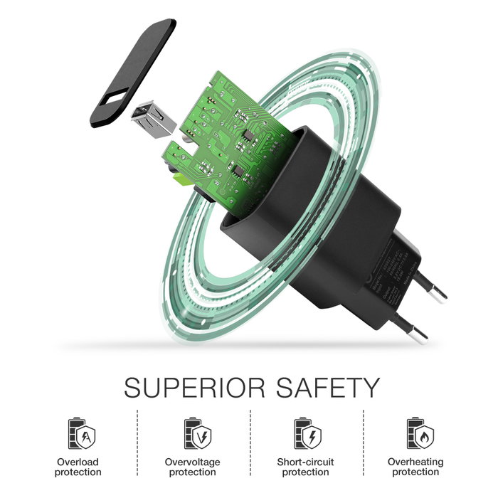 Cavo Subtel USB A - USB C 1m | Ricarica Rapida 3A E Trasferimento Dati 480Mbps | PVC Resistente Nero