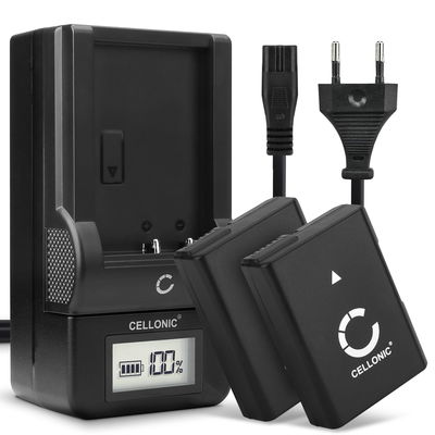 2x Ersatz Akku EN-EL14 + Ladegerät MH-24 für Nikon D5600 D5500 D5300 D5200 D5100 D3400 D3300 D3100 CoolPix P7800 P7700 P7100 Kamera - 1050mAh Ersatzakku Batterie, Ladekabel, Akkuladegerät