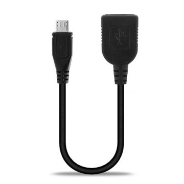 Cavo OTG Micro USB per cellulare Oppo F11, F1 Plus / A57 / Neo 7, Neo 5, Neo 3 / A7, A31, A37 / R11 USB A versione 2.0 guaina in PVC cavetto adattatore per telefono smartphone 'on the go', da 15cm nero