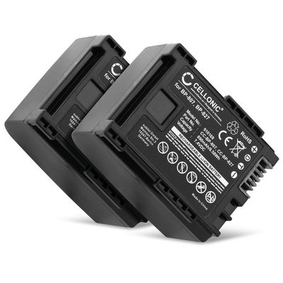 2x Batteria BP-807 BP-809 BP-819 BP-827 per fotocamera Canon XA10 HG10 HG20 HF10 HF100 FS300 VIXIA HF G20 G10 HF200 HF20 HF S100 Affidabile ricambio da 890mAh, marca CELLONIC