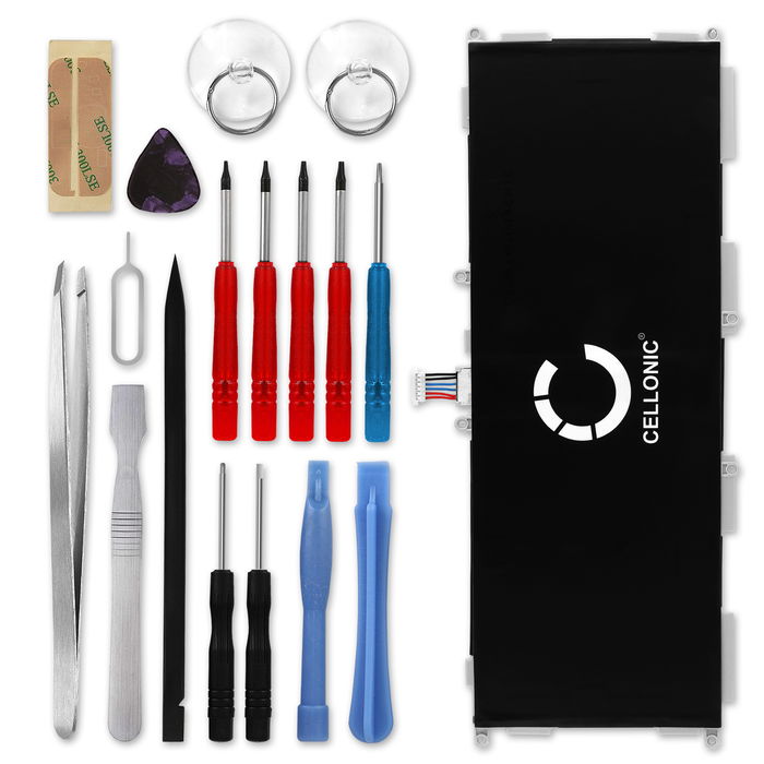 Samsung SM-T537R4 Galaxy Tab 4 10.1 Akku + Werkzeug-Set 17tlg 6000mAh Ersatzakku Batterie von CELLONIC