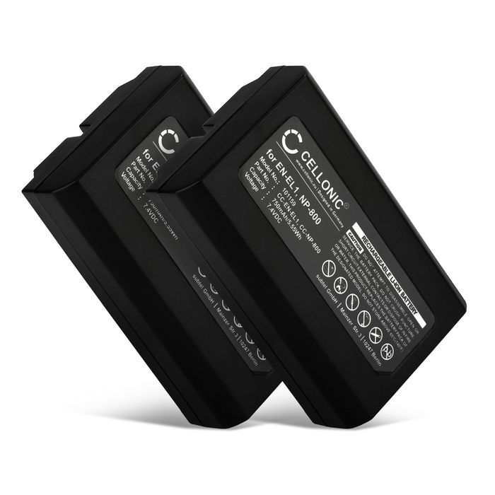 2x Nikon Coolpix 5000 Akku 750mAh Ersatzakku Batterie von CELLONIC