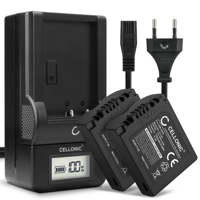 2x Panasonic CGA-S006E Akku + Ladegerät 750mAh Ersatzakku Batterie von CELLONIC