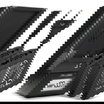 Pack de 2x batteries CGA-S006, DMW-BMA7 750mAh pour appareil photo Panasonic Lumix FZ18, FZ28, FZ50, FZ30, FZ35, FZ38, FZ8, FZ7, CGR-S006 - Avec chargeur BC-DC5 DE-A43B DE-A44A et câble d'alimentation