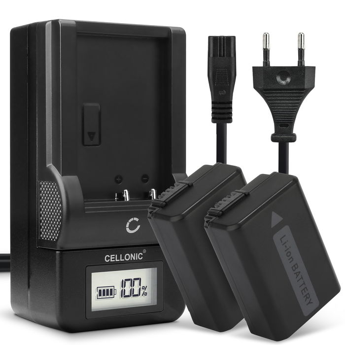 2x Sony ILCE-6000 (α6000) Batteria da 1030mAh marcata CELLONIC + Caricabatteria