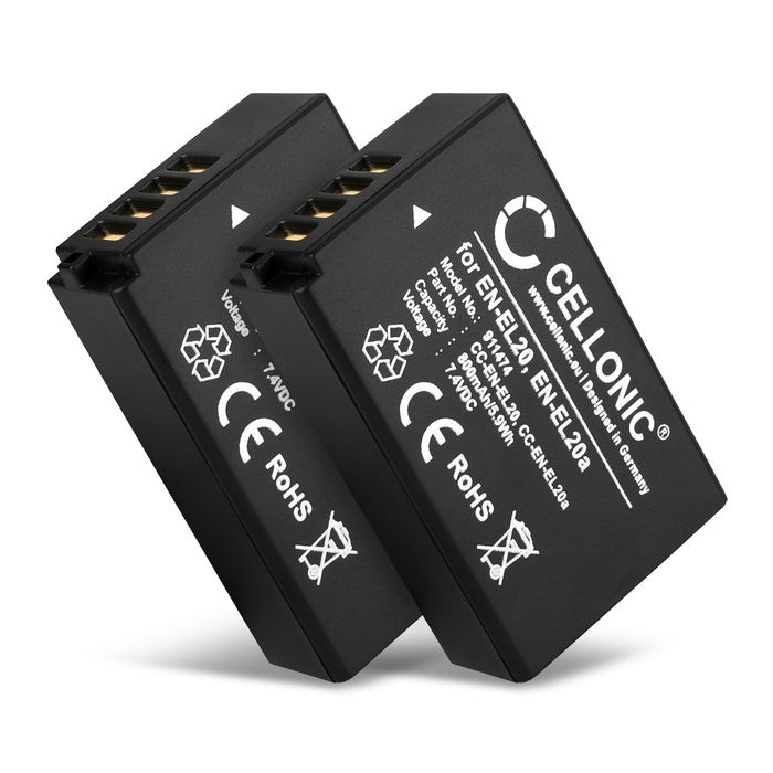 2x Blackmagic Pocket Cinema Akku 800mAh Ersatzakku Batterie von CELLONIC