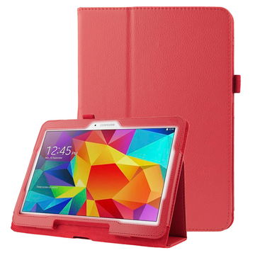 Étui avec stand intégré pour tablette Samsung Galaxy Tab 4 10.1 (SM-T530 / SM-T531 / SM-T533 / SM-T535) - Cuir synthétique, couleur rouge Housse Pochette