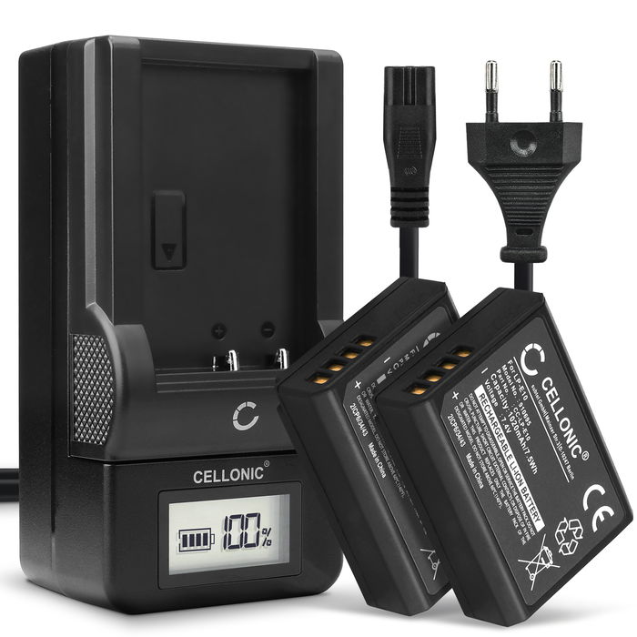 2x LP-E10 Batteries for Canon 1100D 2000D 4000D X50 1D X Kiss X50 X70 X80 Canon Rebel T3 T5 T6 EOS 1100D - 1020mAh Camera Battery Replacement + LCD Smart Charger