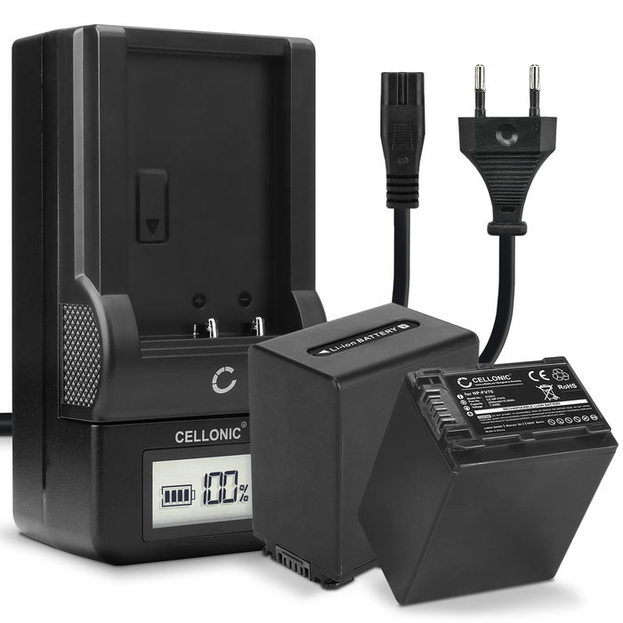 2x Sony NP-FV70 Batteria da 2200mAh marcata CELLONIC + Caricabatteria