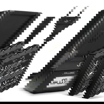 Pack de 2x batteries BCS-1 BCS-5 1000mAh pour appareil photo Olympus Pen E-PL7, OM-D E-M10 Mark II, Olympus Stylus 1, Pen E-PL6, E-450, E‑P3 - Avec chargeur BLS-5 BLS-50 et câble d'alimentation