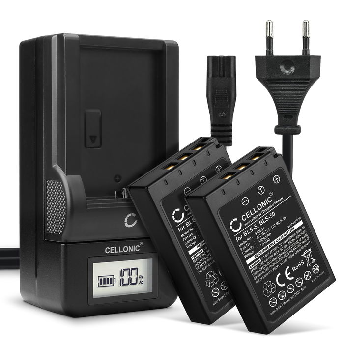 2x Olympus E-450 Batterie + Chargeur 1000mAh de CELLONIC