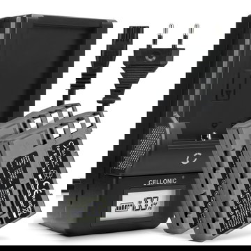 Pack de 2x batteries EN-EL3 EN-EL3e EN-EL3a 1600mAh pour appareil photo Nikon D300S D300 D100 D200 D50 D70 D700 D70s D80 D90 D900 - Avec chargeur MH-18a et câble d'alimentation