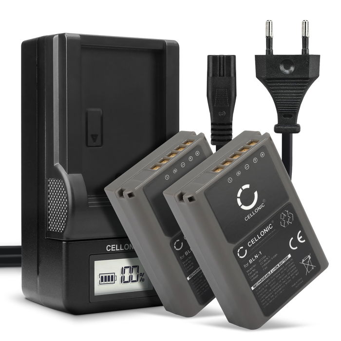 2x Olympus OM-D E-M5 Mark II Batterie + Chargeur 1140mAh de CELLONIC