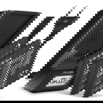 2x Batteria + Caricabatteria per Panasonic Lumix DMC-FS62 DMC-FS10 FS6 FS7 FS15 FS30 FS42 FS62 700mAh da CELLONIC