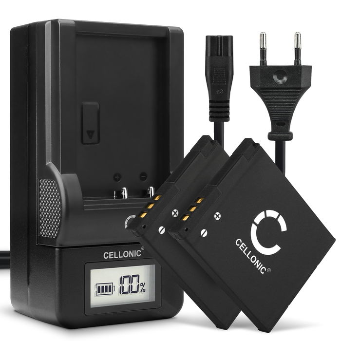 2x Panasonic Lumix DMC-SZ10 Batteria da 600mAh marcata CELLONIC + Caricabatteria