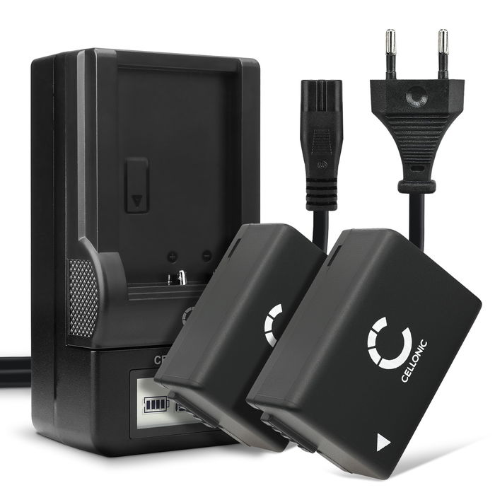 2x Panasonic Lumix DMC-FZ150 Akku + Ladegerät 800mAh Ersatzakku Batterie von CELLONIC